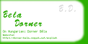 bela dorner business card